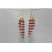 Handmade 18 Kt Yellow Gold chandelie Jhumki Earrings Real Ruby Beads Gemstones